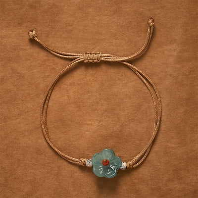 FREE Today: Harmony and Abundance Natural Jade Hand-Woven Floral Bracelet - image 1