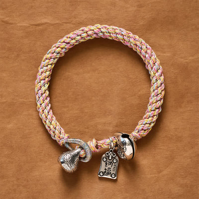 Buddha Stones Tibetan Copper Lotus Bell Hand-Woven Bracelet - image 1