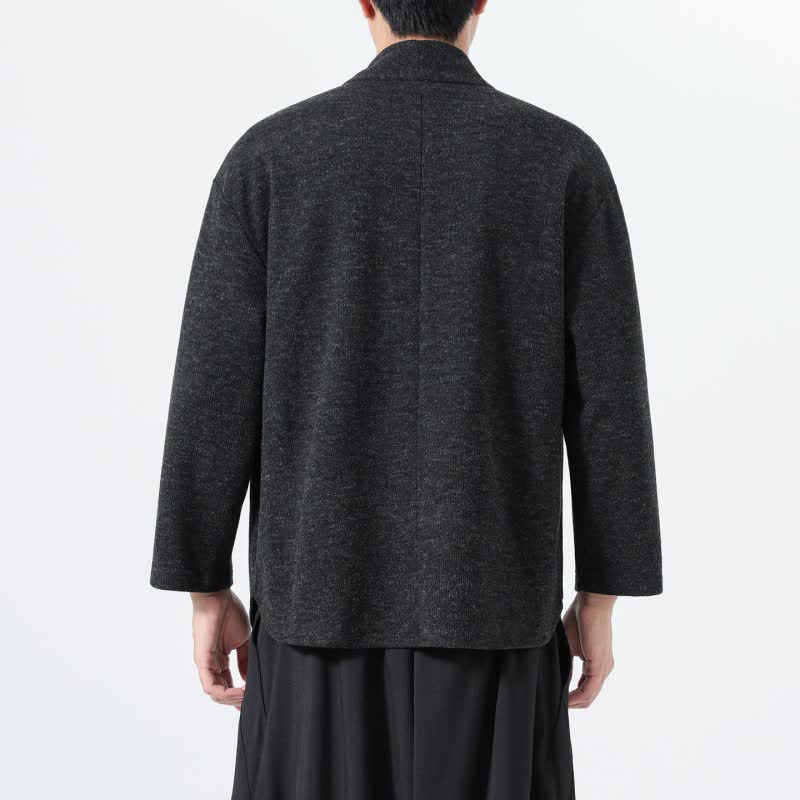 Buddha Stones Fall Winter Minimalist Casual Solid Men's Long Sleeve T-Shirts - image 20
