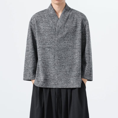 Buddha Stones Fall Winter Minimalist Casual Solid Men's Long Sleeve T-Shirts - image 7
