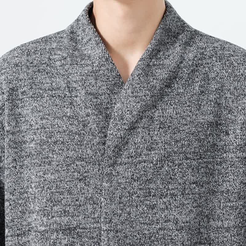 Buddha Stones Fall Winter Minimalist Casual Solid Men's Long Sleeve T-Shirts - image 11