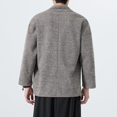Buddha Stones Fall Winter Minimalist Casual Solid Men's Long Sleeve T-Shirts - image 5