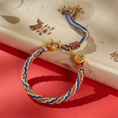 Buddha Stones Ethnic-style Five-Color Red String Protection Bracelet - Blue Bracelet (Wrist Circumference: 6.3–7.9 in/16–20 cm) - image 14