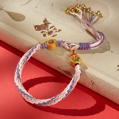 Buddha Stones Ethnic-style Five-Color Red String Protection Bracelet - Purple Bracelet (Wrist Circumference: 6.3–7.9 in/16–20 cm) - image 9
