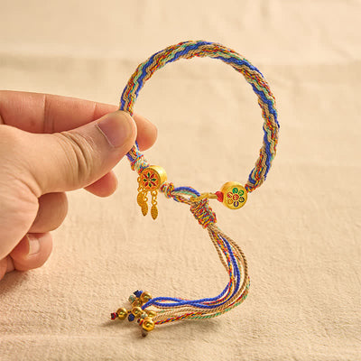 Buddha Stones Ethnic-style Five-Color Red String Protection Bracelet - image 17