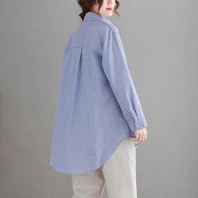 Buddha Stones Spring Fall Casual Vintage Button-Up Abstract Clouds Women's Long Sleeve Shirts - image 4