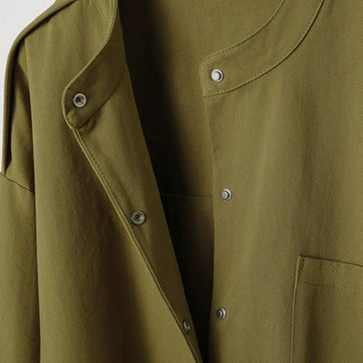 Buddha Stones Fall Casual Tang Style Mandarin Collar Solid Women's Jacket With Patch Pocket - image 3