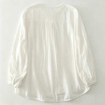 Buddha Stones Spring Fall Casual Vintage Button-Up Solid Women's Long Sleeve Shirts - image 14