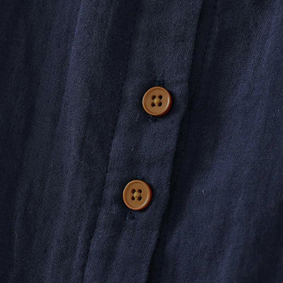 Buddha Stones Spring Casual Vintage Button-Up Contrast Collar Women's Long Sleeve Shirts - image 5