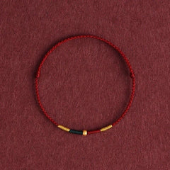 Buddha Stones Copper Bead Red String Protection Braided Rope Bracelet - Burgundy(Wrist Circumference: 5.9–6.7 in / 15–17 cm) - image 0