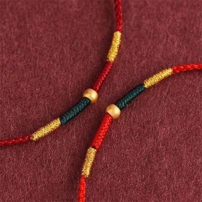 Buddha Stones Copper Bead Red String Protection Braided Rope Bracelet - image 6