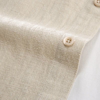 Buddha Stones Spring Fall Casual Minimalist Button-Up Solid Ramie Shirt Pants Men's Meditation Cloth With Pockets - image 8