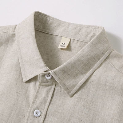 Buddha Stones 2Pcs Spring Fall Casual Button-Up Solid Shirt Pants Men's Meditation Cloth With Pockets - image 2