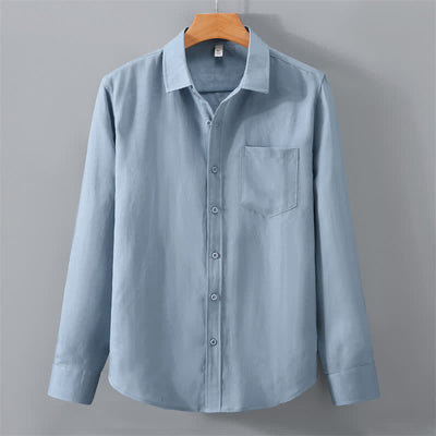 Buddha Stones 2Pcs Spring Fall Casual Button-Up Solid Shirt Pants Men's Meditation Cloth With Pockets - image 14