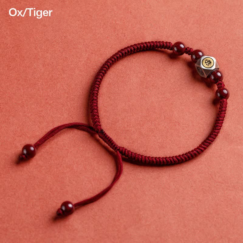 Buddha Stones 925 Sterling Silver Chinese Zodiac Cinnabar Calm Bracelet - Ox/Tiger - Red(Wrist Circumference 14-18cm) - image 7