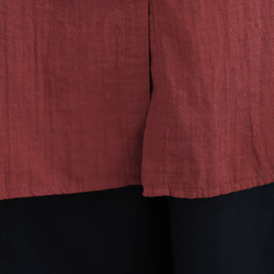 Buddha Stones Spring Fall Casual Vintage Button-Up Solid Tunic Women's Long Sleeve Shirts With Pocket - image 10