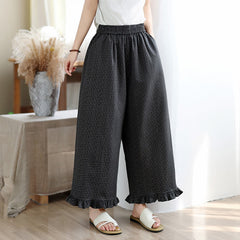 Buddha Stones Spring Summer Casual Floral Cropped Pants Women's Straight Leg Pants With Pocket - DimGray - US8-10, UK/AU12-14, EU40-42 (2XL) - image 0