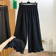 Foviel Spring Summer Casual Floral Cropped Pants Women's Straight Leg Pants With Pocket