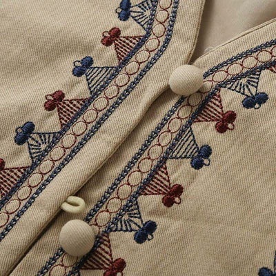 Buddha Stones Summer Boho Vintage Embroidery Geometric Tank Top Women's Sleeveless Shirts - image 5