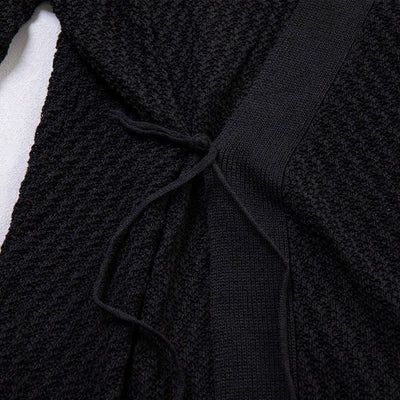 Buddha Stones Spring Casual Plain Solid Lace-up V-Neck Men's Kimono - image 3