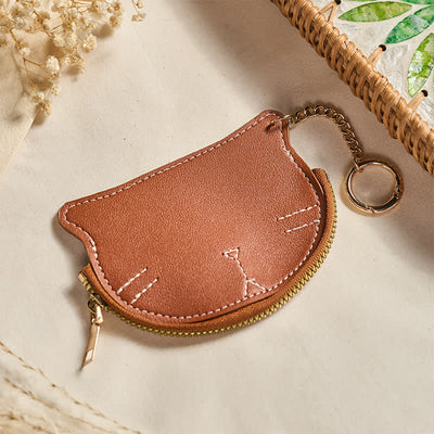 FREE Today: Protection and Happiness Vintage Cat Shape Zipper Leather Charm Purse - image 7