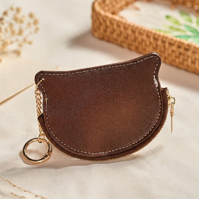FREE Today: Protection and Happiness Vintage Cat Shape Zipper Leather Charm Purse - image 2