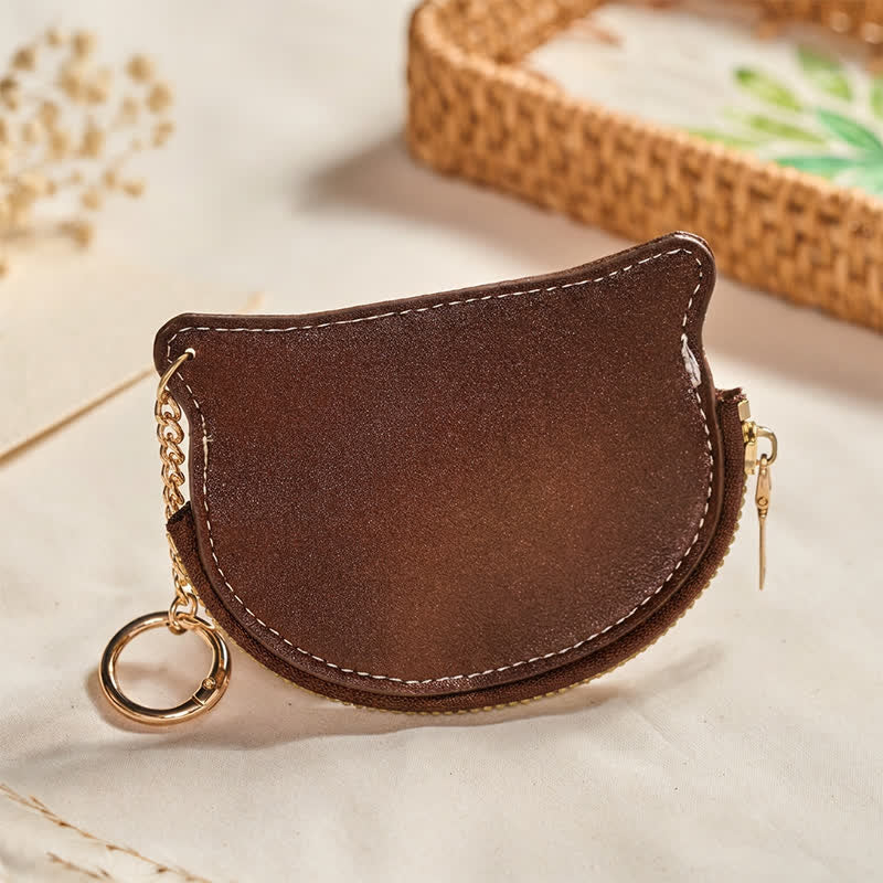 FREE Today: Protection and Happiness Vintage Cat Shape Zipper Leather Charm Purse - image 2