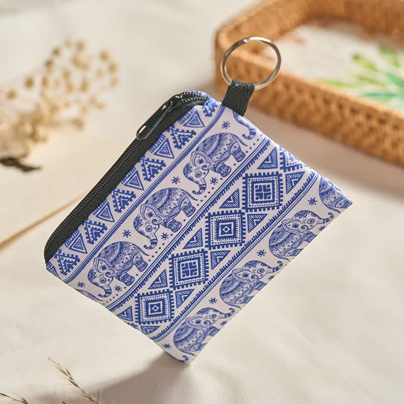 FREE Today: Strength and Luck Blue White Elephant Bohemian Zip Purse - image 3