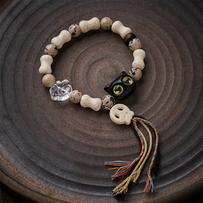 Buddha Stones Cat Skull Bone Design Courage Bracelet - image 2