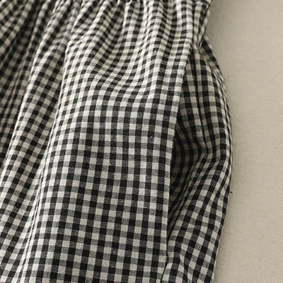 Buddha Stones Spring Fall Casual Mandarin Collar Plaid Women's Long Sleeve Dress With Pocket - image 8