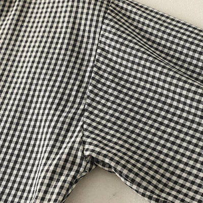 Buddha Stones Spring Fall Casual Mandarin Collar Plaid Women's Long Sleeve Dress With Pocket - image 4