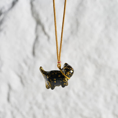Buddha Stones Cute Cat Charm Balance Necklace - image 1