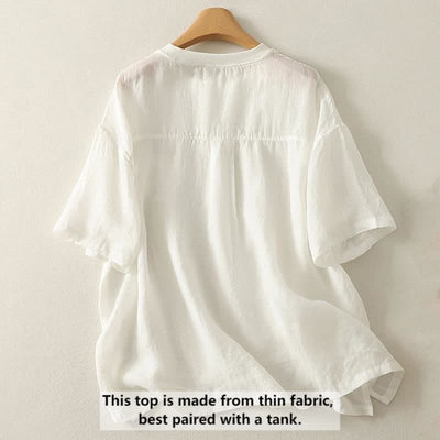 Buddha Stones Casual Embroidery Red Heart Short Sleeve Women's T-Shirt - image 4