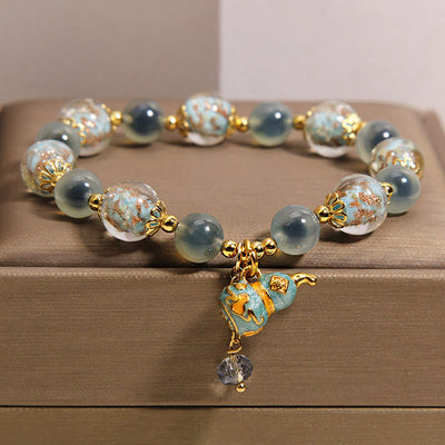 FREE Today: Strength and Harmony Blue Candy Agate Liuli Glass Gourd Charm Bracelet - image 7