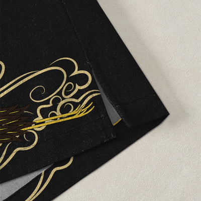 Buddha Stones Cotton White Crane Auspicious Cloud Pattern Open Front Men's Kimono - image 4