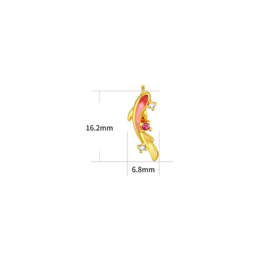 FREE Today: Success and Prosperity Copper Koi Fish 925 Sterling Silver Post Earrings - image 4