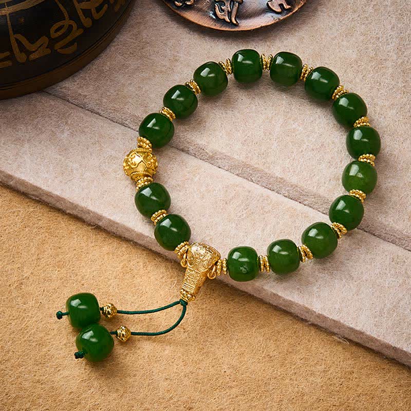 FREE Today: Luck and Harmony Cyan Jade Golden Accent Bracelet - image 4