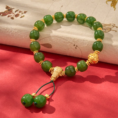 FREE Today: Luck and Harmony Cyan Jade Golden Accent Bracelet - image 7