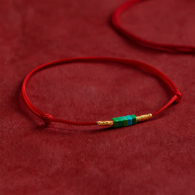 Buddha Stones Ultra-fine Turquoise Square Beads Protection Red Rope Bracelet - image 2