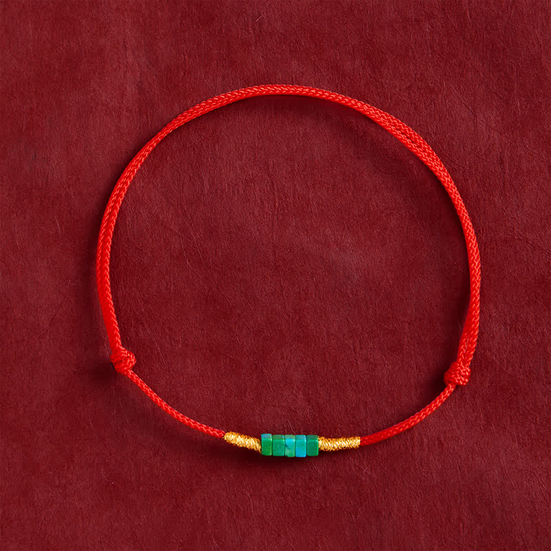 FREE Today: Protection and Strength Ultra-fine Turquoise Square Beads Red Rope Bracelet - image 1