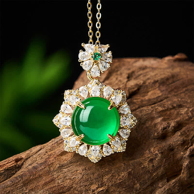 FREE Today: Luck and Abundance Round Green Jade Pendant Necklace - image 1