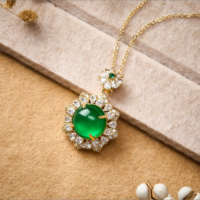 FREE Today: Luck and Abundance Round Green Jade Pendant Necklace - image 2