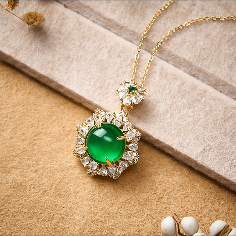 FREE Today: Luck and Abundance Round Green Jade Pendant Necklace - image 2