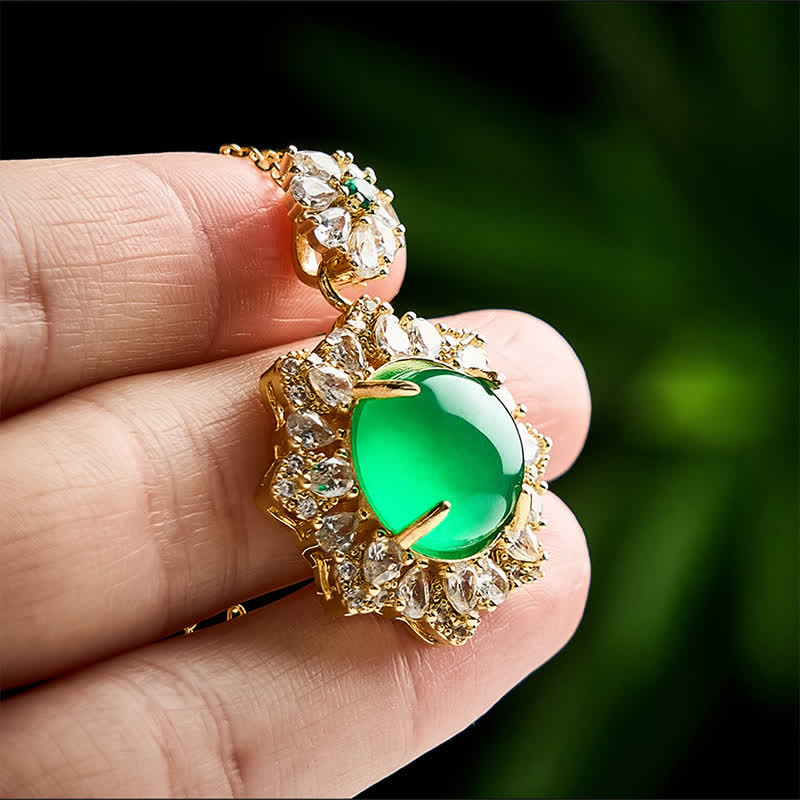 FREE Today: Luck and Abundance Round Green Jade Pendant Necklace - image 3