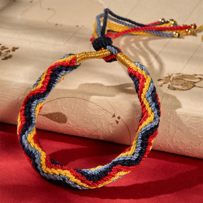 Buddha Stones Hand-Woven Tibetan Multicolor Rope Healing Bracelet - image 1