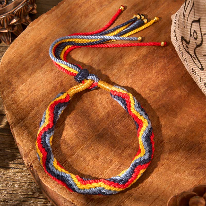 Buddha Stones Hand-Woven Tibetan Multicolor Rope Healing Bracelet - image 2