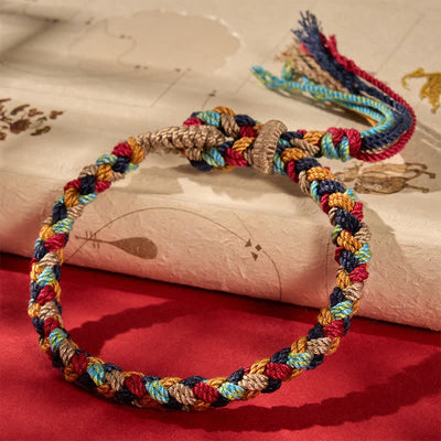 Buddha Stones Hand-Woven Multicolor Tibetan Luck Rope Bracelet - image 1