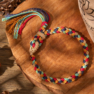 Buddha Stones Hand-Woven Multicolor Tibetan Luck Rope Bracelet - image 2