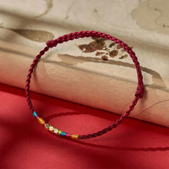 Buddha Stones 925 Sterling Silver Bead Red String Protection Bracelet - Red(Wrist Circumference 14–17cm) - image 0