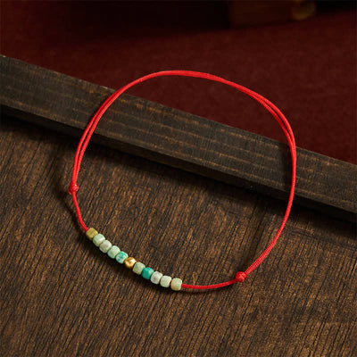 Buddha Stones Hand-Woven Ultra-fine Turquoise Beads Luck Rope Bracelet - image 3